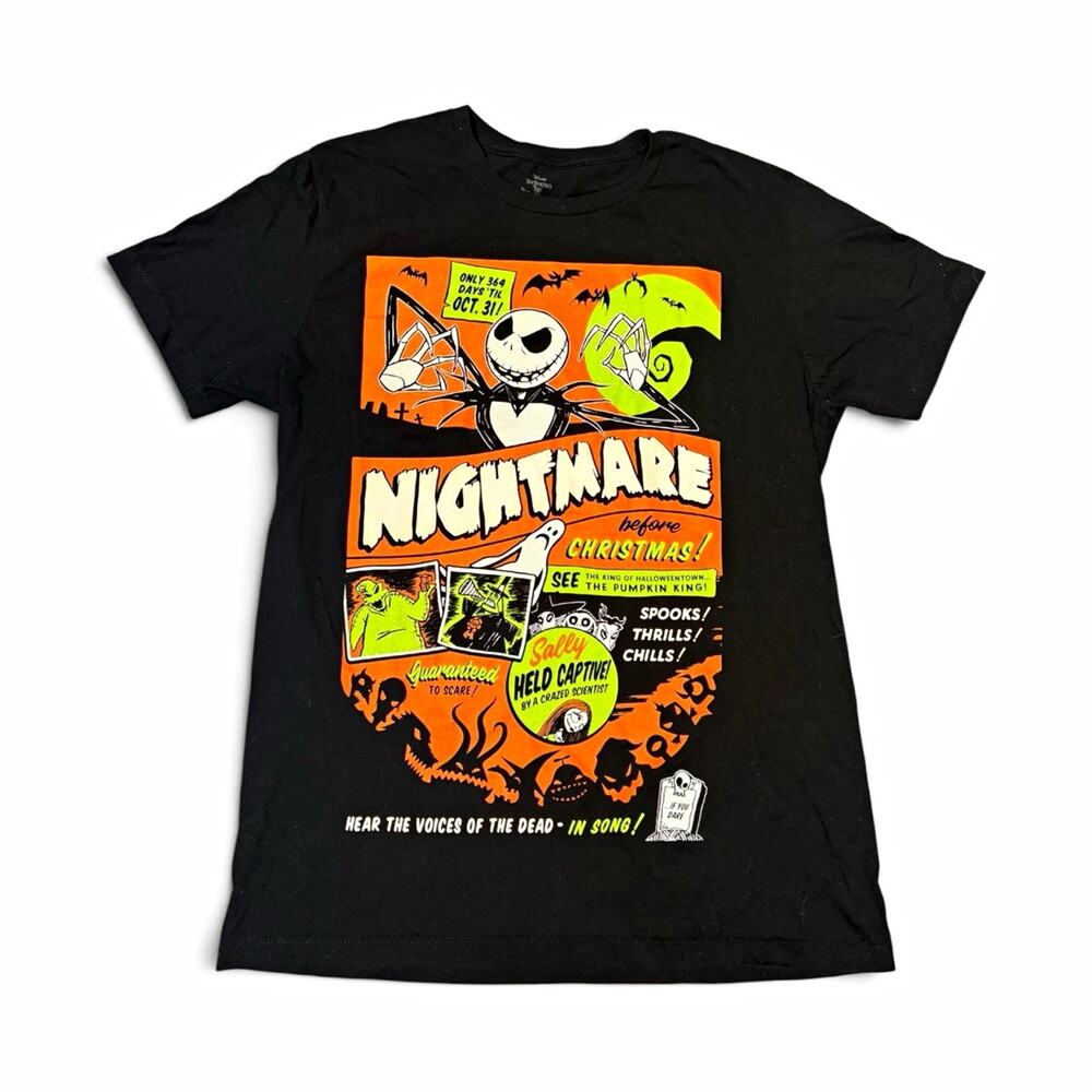 Disney Nightmare Before Christmas Jack Skellington Poster Graphic Tee Black L